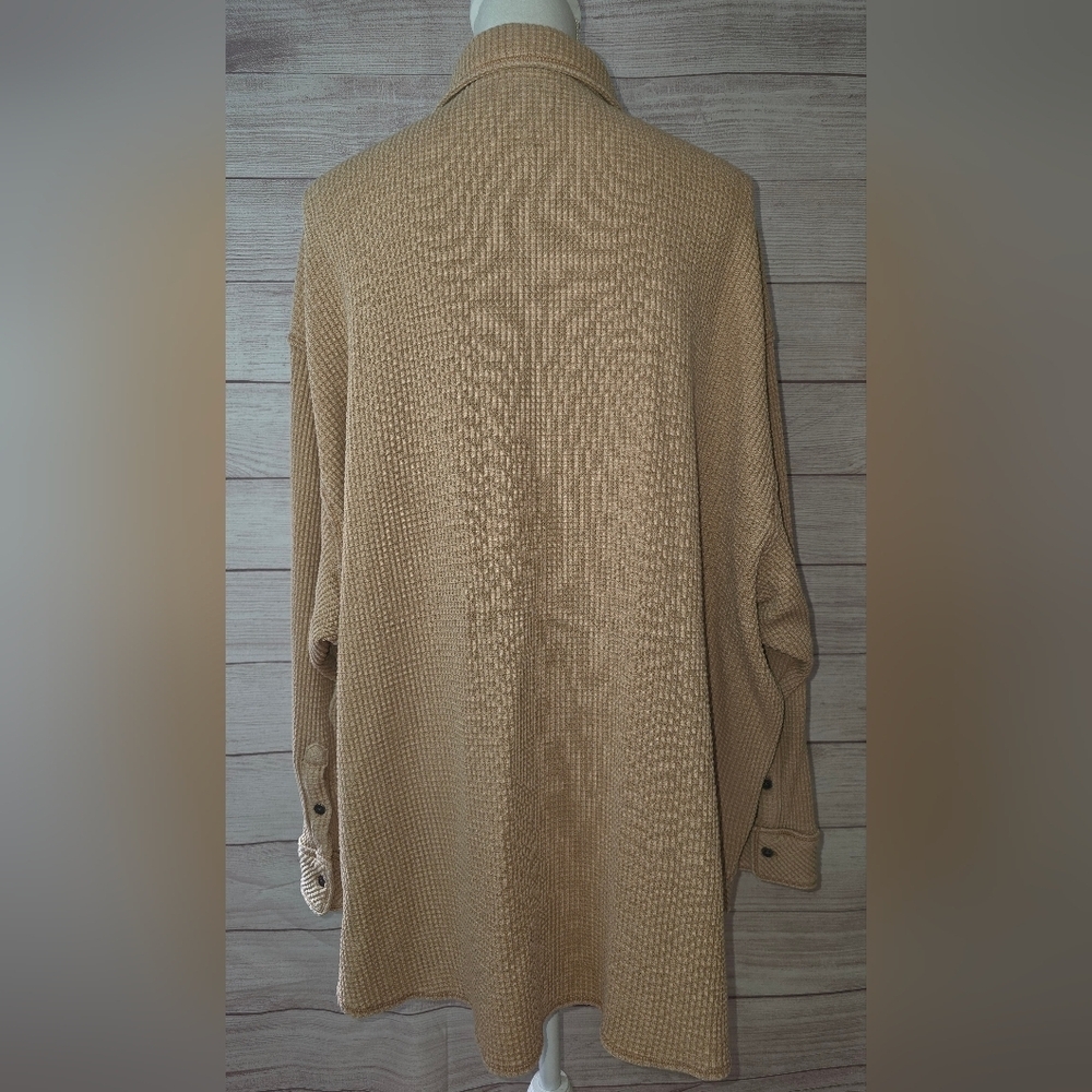 Aerie Lumberjane Waffle Shirt Cappuccino Color Size XL - Picture 3 of 6